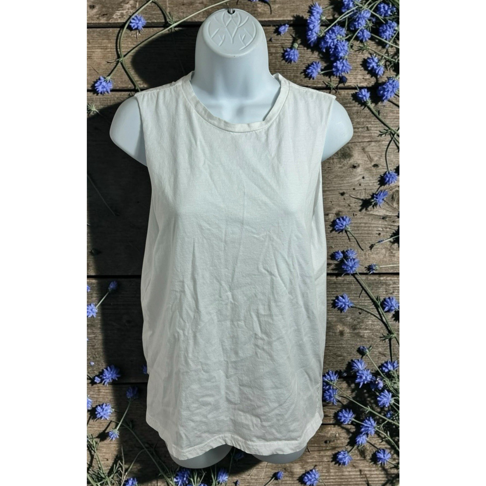 TOBI White Muscle Tee Women's Sz Small Sleeveless T-Shirt 100% Cotton Top